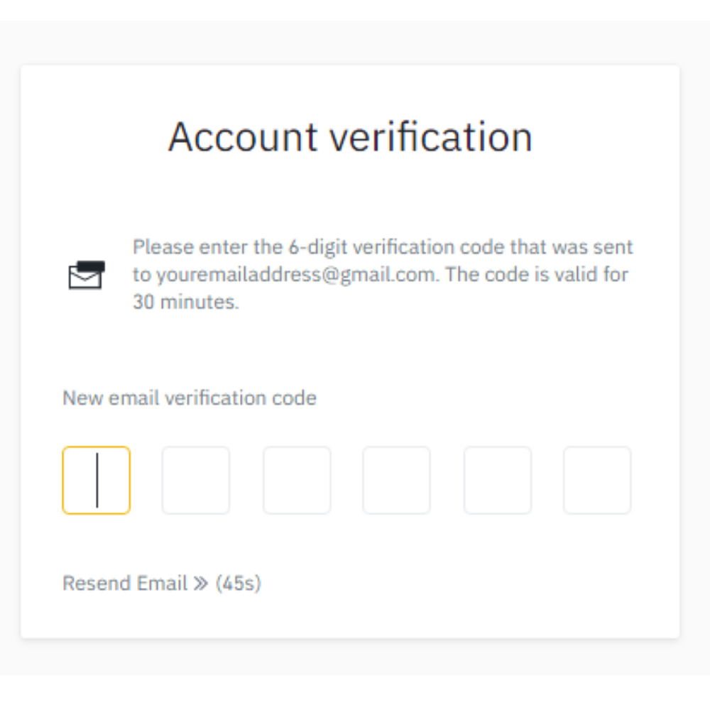 How to open a Binance account verification code