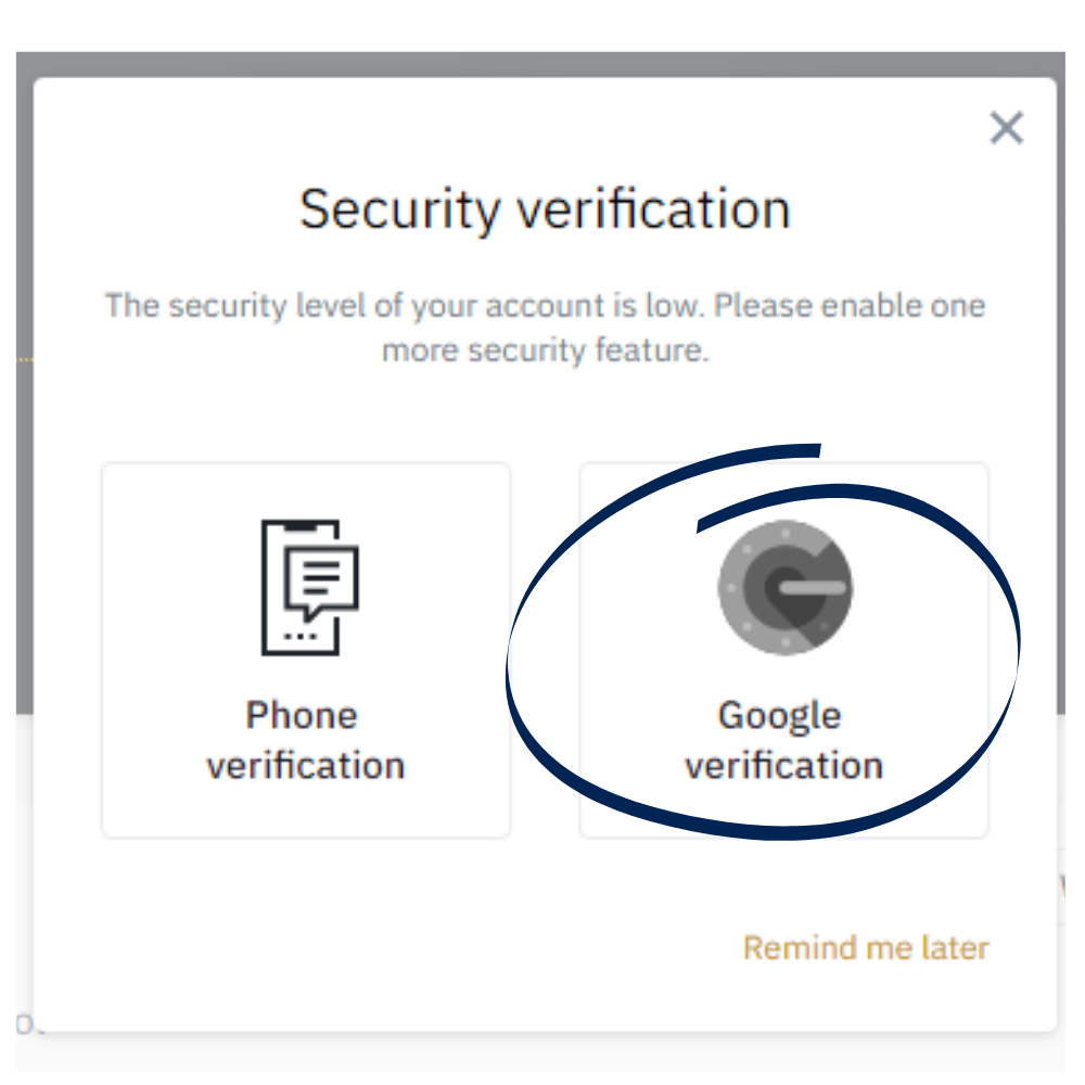 Goolge authentication.  How to open a Binance account