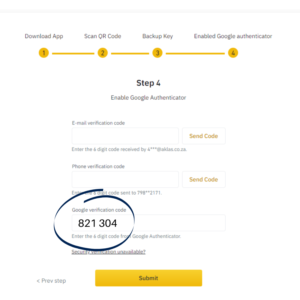 Google authenticator step 4